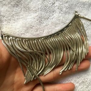 Natasha Silver Flowy Fabric Necklace